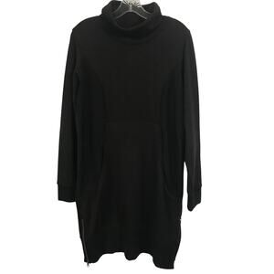 Avia Sweatshirt Dress Large Womens Charcoal Black Long Sleeve Cowl Neck Pullover
